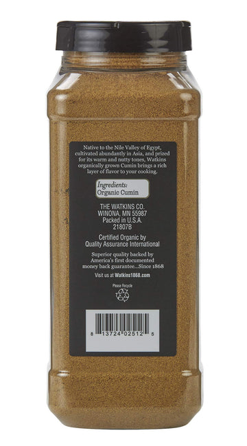 Watkins Gourmet Spice, Organic Ground Cumin, 16.8 Oz. Bottle, 1 Count (21807)