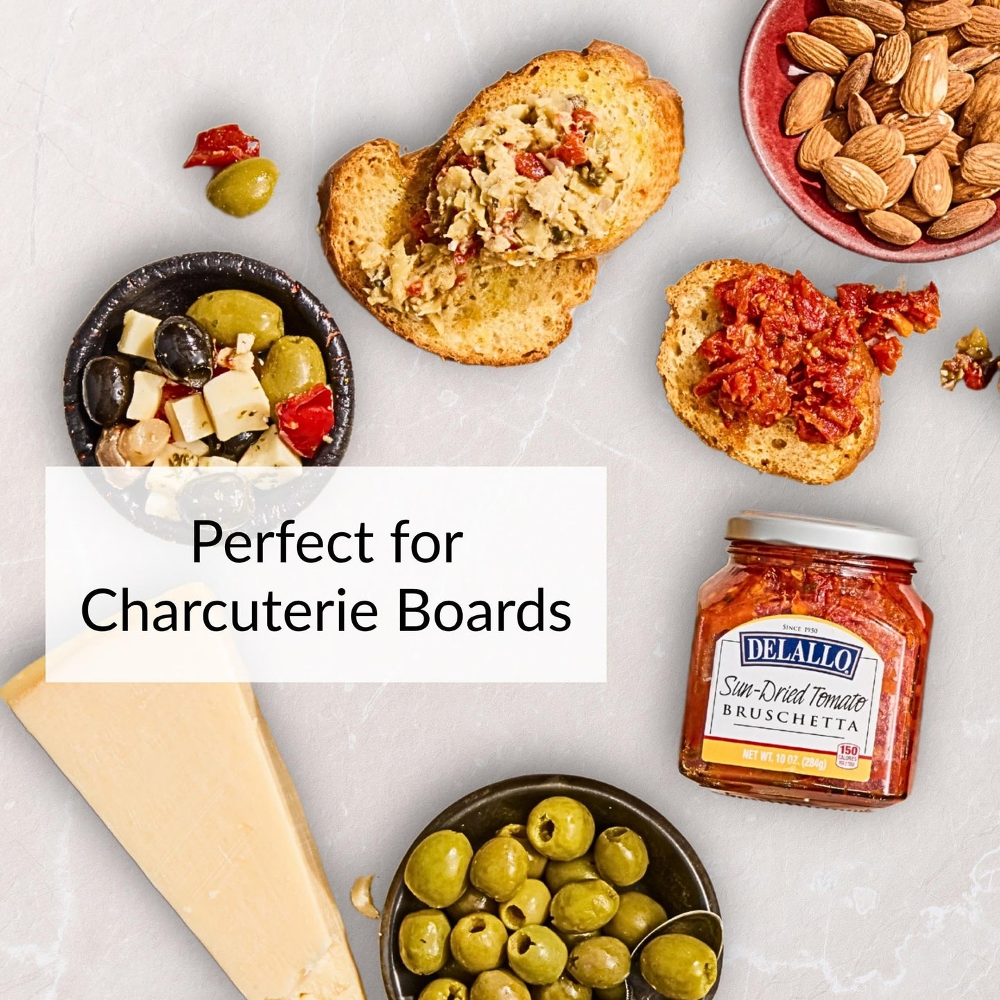 DeLallo Sun-Dried Tomato Bruschetta, Gourmet Spread Made with Extra Virgin Olive Oil, Authentic Italian Recipe, Non-GMO, Kosher,