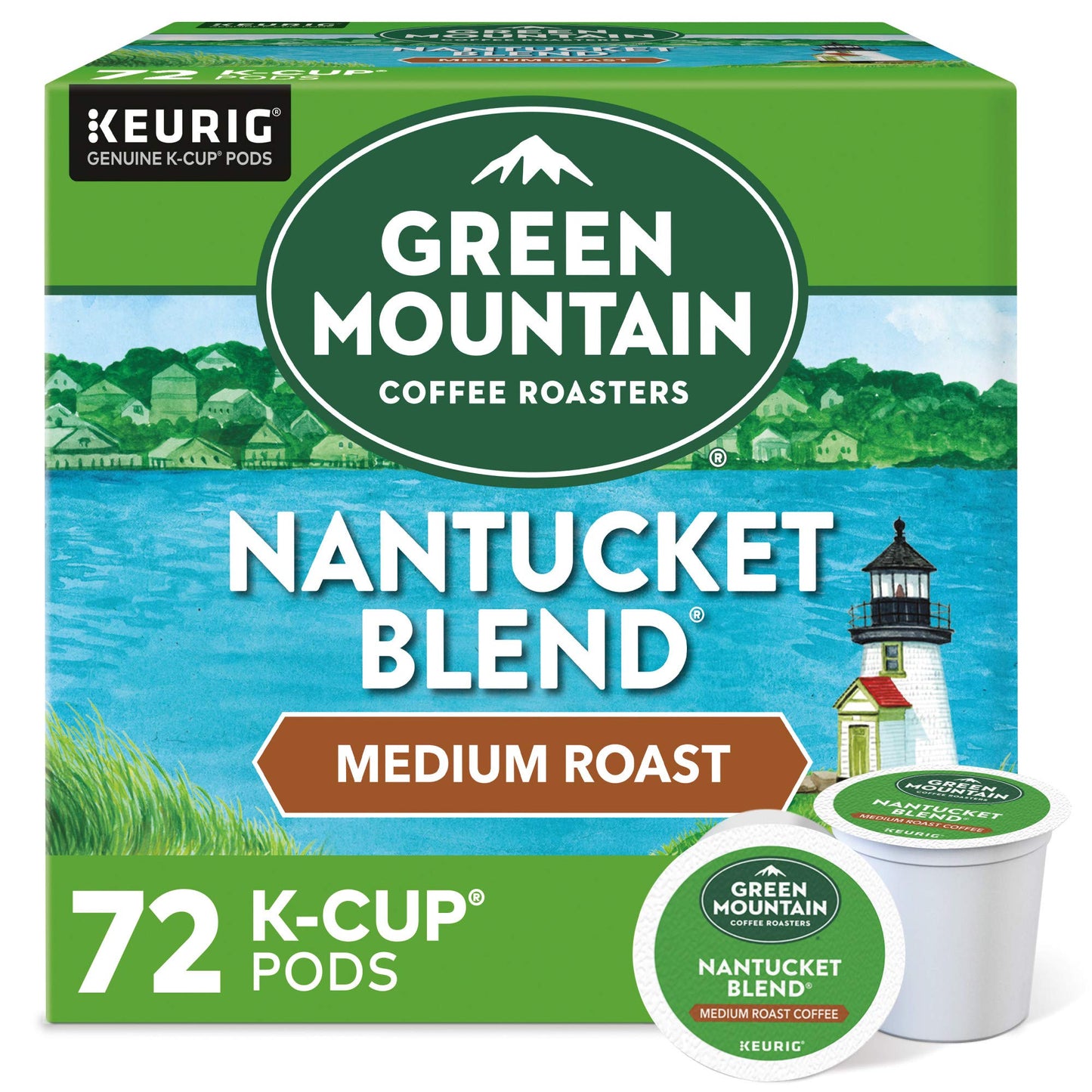 Green Mountain Coffee Roasters Nantucket Blend Keurig Single-Serve K-Cup Pods, Medium Roast Coffee, 72 Count