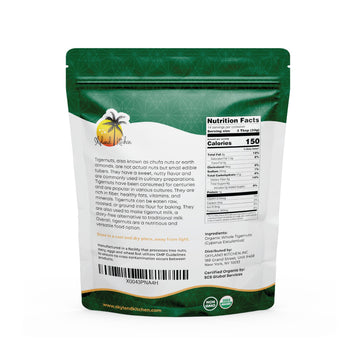 Skyland Kitchen Whole Organic Tigernuts, 16Oz Bag, Gluten-Free, Raw Snack. Edible Tubers, Free Of All Allergens.