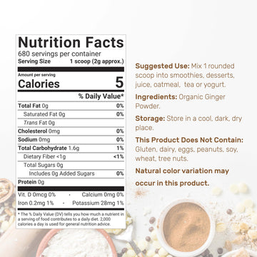 DEAL dietary product Organic Ginger Powder, Finely Ground, 3lbs, Non-GMO, Indian Origin