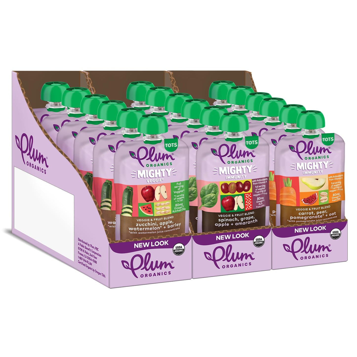 Plum Organics Mighty Veggie And Mighty Immunity Organic Toddler Food - Veggie And Fruit Blend Variety Pack - 4 Oz Pouch (Pack Of