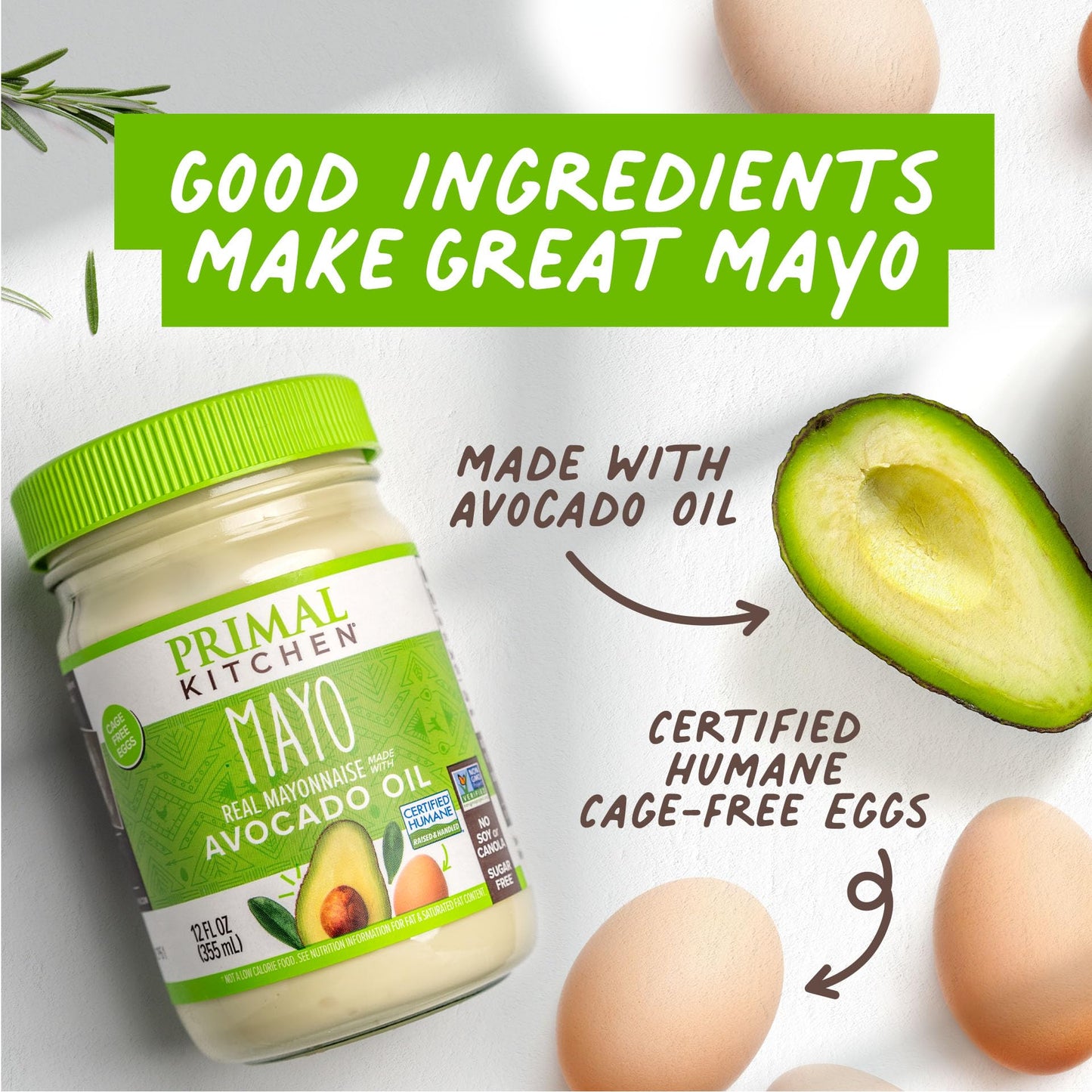 Primal Kitchen Mayo Made With Avocado Oil And Cage-Free Eggs Variety Pack, Original & Pesto, 12 Ounces, Pack Of 2