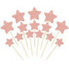 Gyufise 42Pcs Little Star Cupcake Toppers Rose Gold Glitter Twinkle Star Cupcake Picks Wedding Engagement Bridal Shower Baby Shower Birthday Party Cake Decorations Supplies Mixed Size