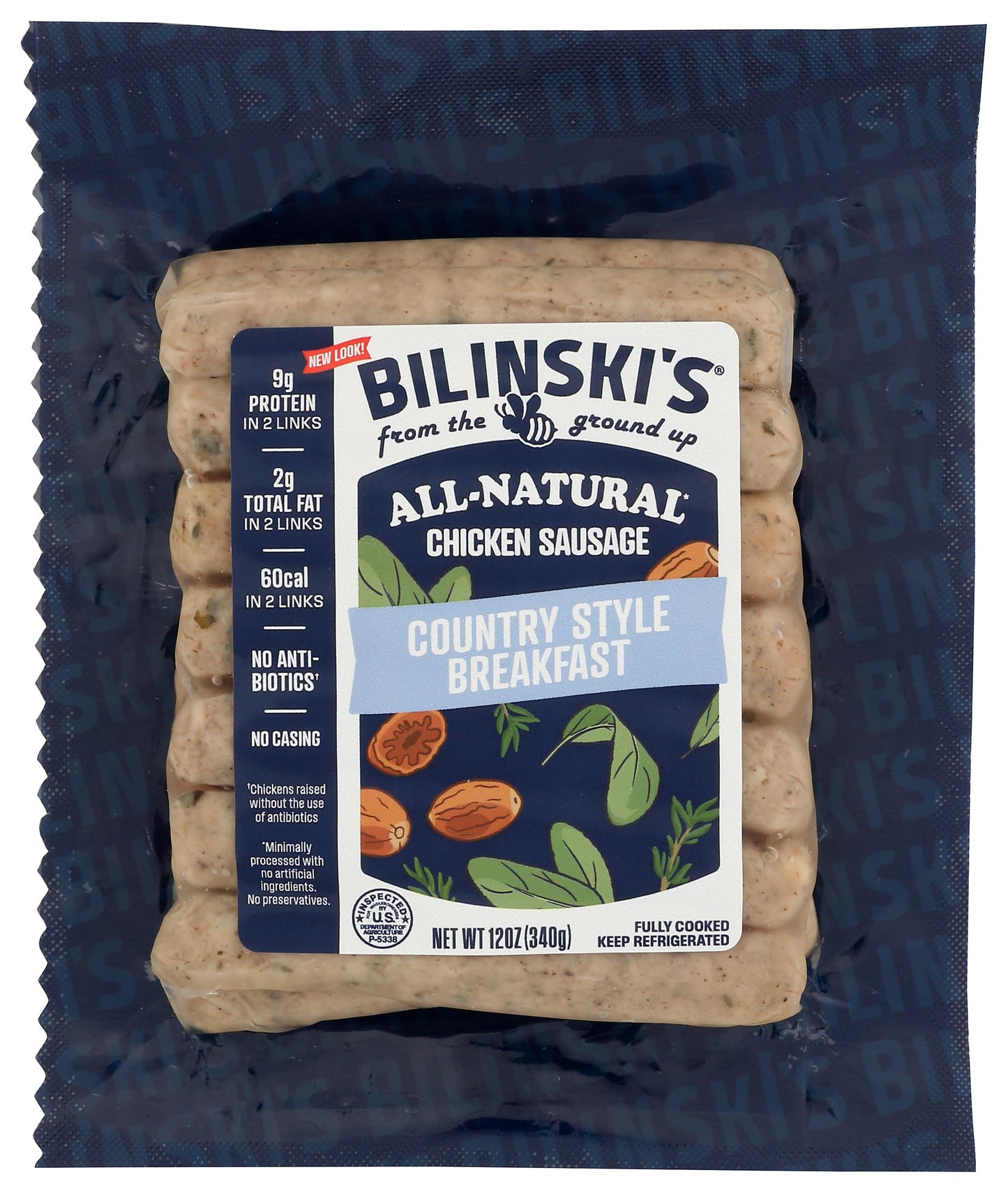 Bilinski Country Style Breakfast Chicken Sausage, 12 Oz