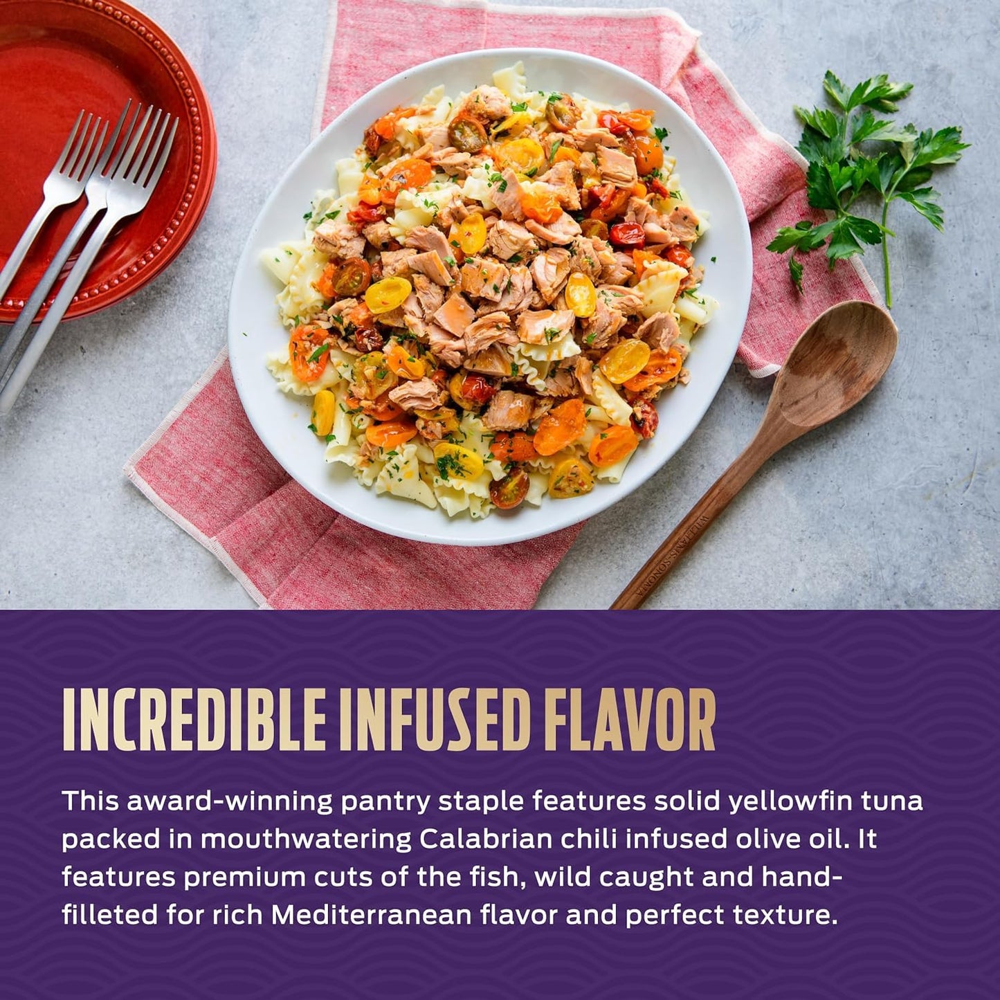 Genova Premium Yellowfin Tuna In Calabrian Chili Infused Olive Oil, 5 Ounce Cans (Pack Of 12), Wild Caught Tuna, Solid Light