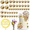 44 Pcs Mini Balls Cake Topper Diy Cake Insert Topper Foam Cake Balls Faux Pearl Balls Artificial Dried Flowers Baking Decoration