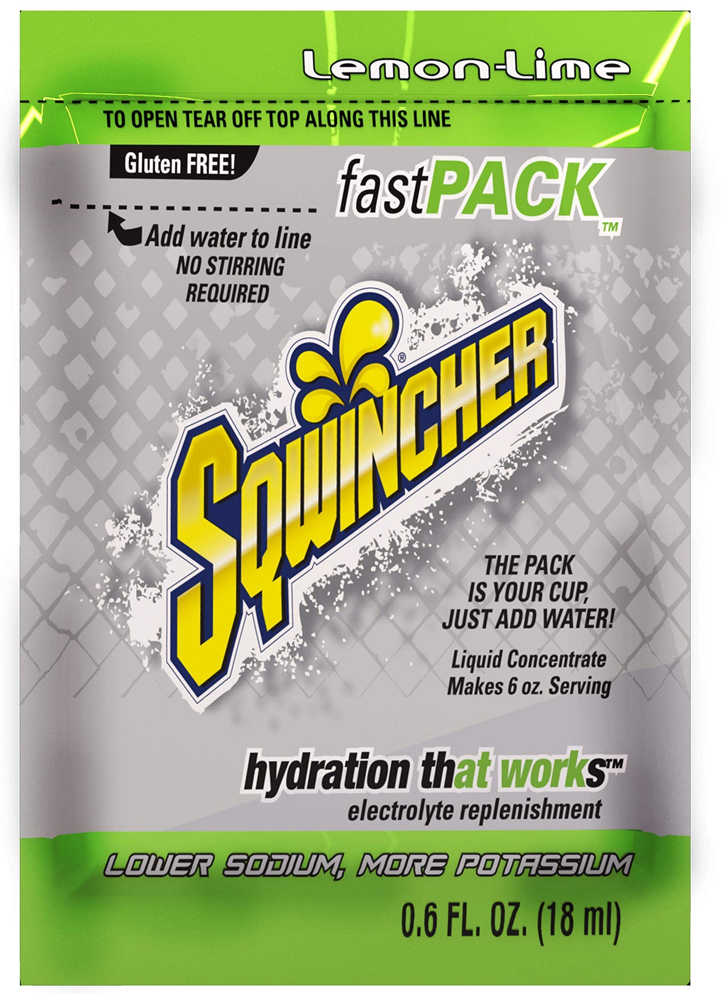Sqwincher 015308-Ll Fast Pack Liquid Concentrate Packet, 6 Oz, Yellow, Standard (Pack Of 50)