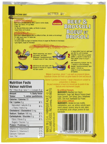 SUNBIRD MIX SSNNG BEEF BROC, 1 OZ