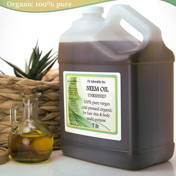 Dr Adorable - 7 Lb - Neem Oil - Unrefined 100% Pure Natural Organic Cold Pressed