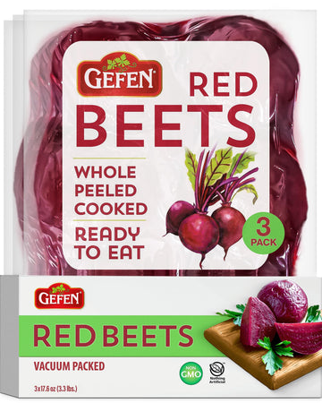 Gefen Red Beets, Whole, Peeled, Cooked & Ready to Eat, 1.1 lb (3 Pack)