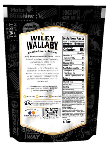Wiley Wallaby Classic Black Licorice, 10 Ounce Resealable Bag