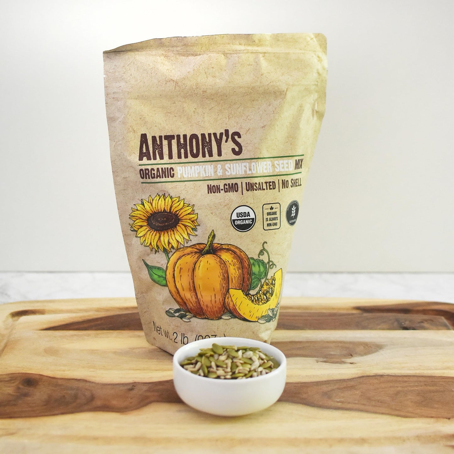 Anthonys Organic Pumpkin and Sunflower Seed Mix, Gluten Free, Unsalted, 2 lb, Non GMO, Model TS0417-A700ML-M1024