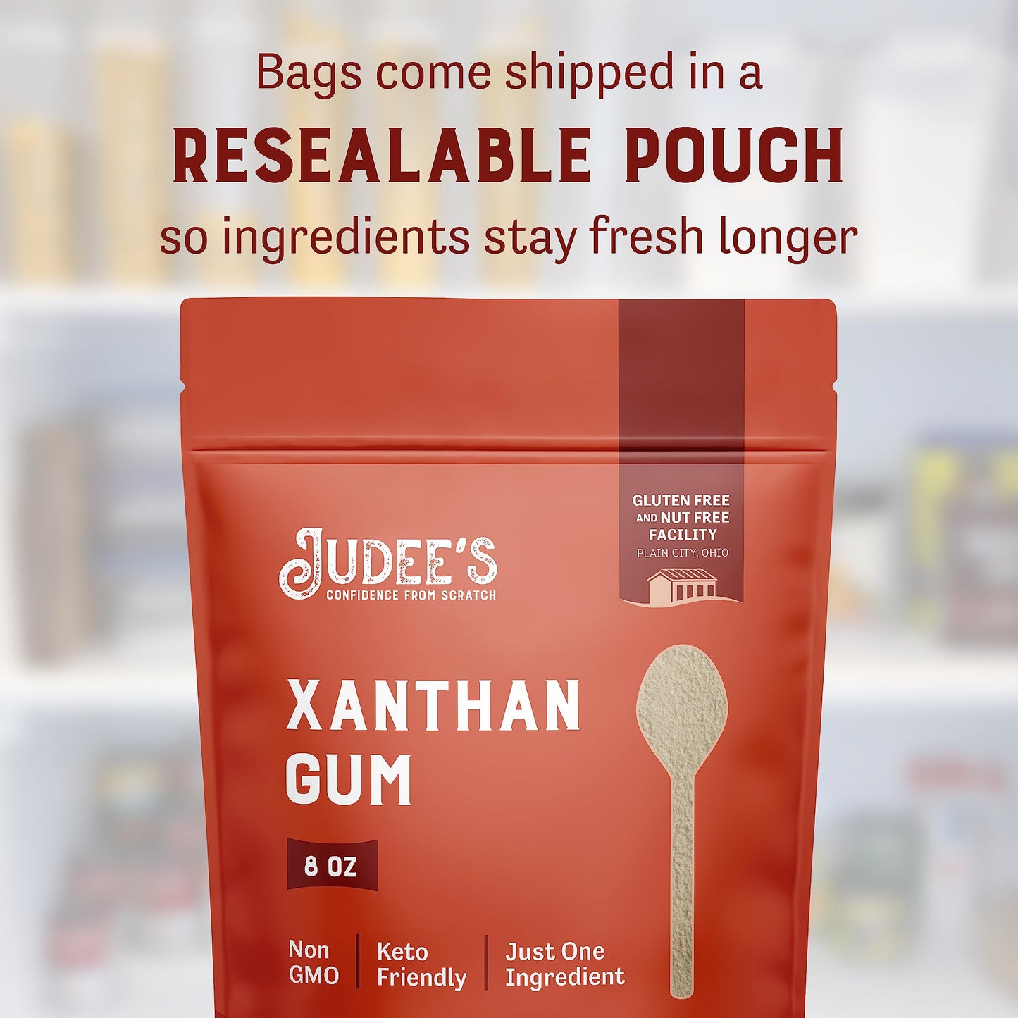 Judee'S Xanthan Gum - 8 Oz - Baking Supplies - Delicious And 100% Gluten-Free - Great For Keto Syrups, Soups, And Sauces - Enhan