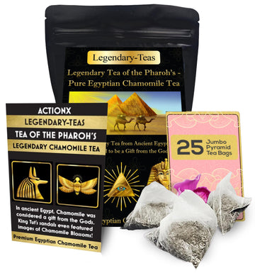 Legendary-Teas Tea of the Pharaoh's 25 Pack Pyramid Tea Bags Sealed in Foil Pouches (Egyptian Chamomile Tea, 25 Pack Pouch)
