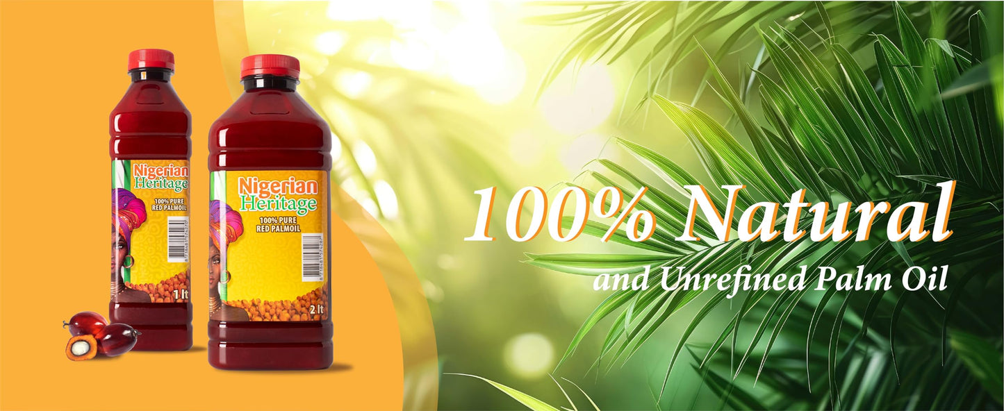 GHANA HERITAGE 100% Red Palm Oil – Pure Cooking Oil, Natural African Palm Fruit Oil, 500 ml Bottle