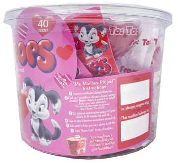 Adams & Brooks, Inc. Luv Pops Intense Cherry Flavored Heart-Shaped Lollipops Mailbox Tub Individually Wrapped Heart Lollipops Fo
