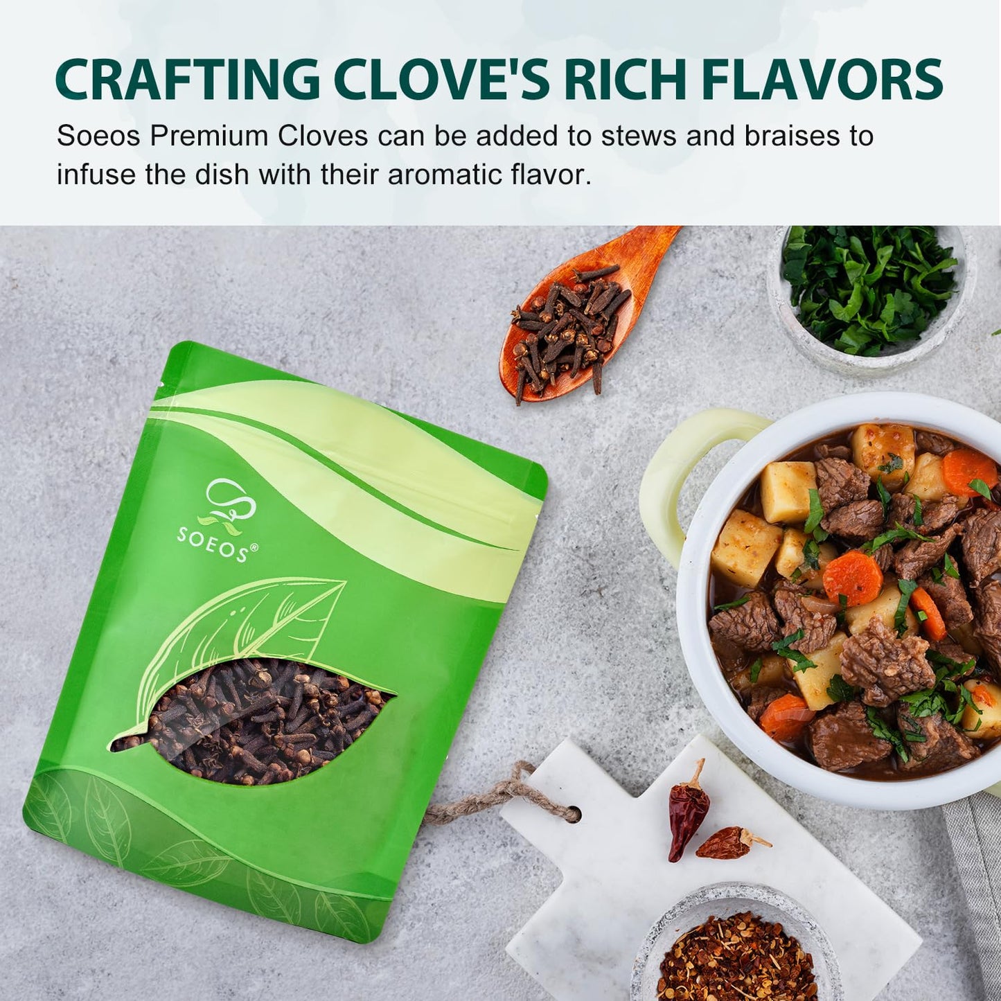 Soeos Whole Cloves 4 Oz, Gluten Free, Non Gmo, Kosher, Fresh Hand Picked Cloves, Great For Food And Tea