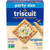 Triscuit Original Whole Grain Wheat Crackers, Vegan Crackers, Party Size, 17 oz