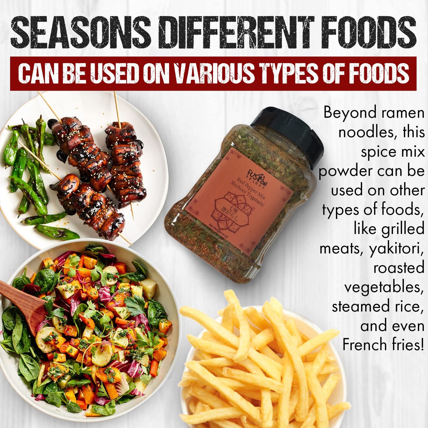 Fusion Select 6 Oz Shichimi Togarashi Seasoning - Japanese 7 Spice Japanese Seasoning Japanese Chili Powder