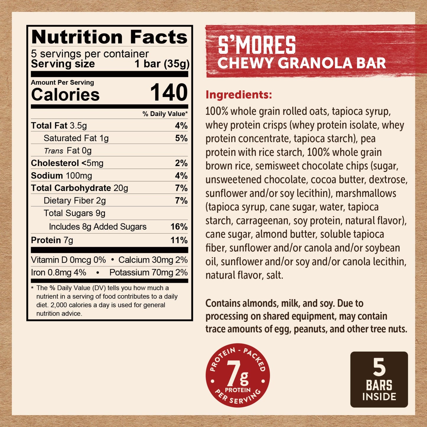 Kodiak Cakes Chewy Granola Protein Snack Bars Variety Pack, S'Mores, Chocolate Chip, Double Chocolate, High Protein, 100% Whole Grains, Pack Of 4 (20 Bars Total)