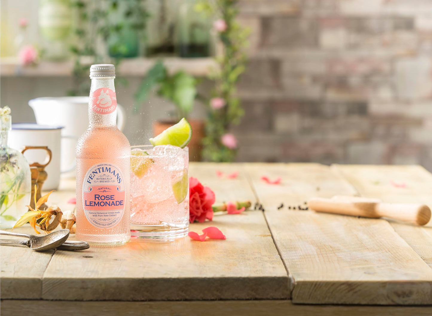 Fentimans Sparkling Rose Lemonade - Sparkling Pink Lemonade With Natural Ingredients & Pure Rose Extract, Mixer, Craft Soda, Botanically Brewed Lemonade - 9.3 Fl Oz (Pack Of 24)