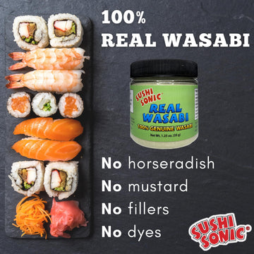 Sushi Sonic 100% Real Wasabi Powder, No Fillers, Non-Gmo, Vegan, Use Authentic Wasabi Powder For Traditional Flavor, 1.25 Oz Jar