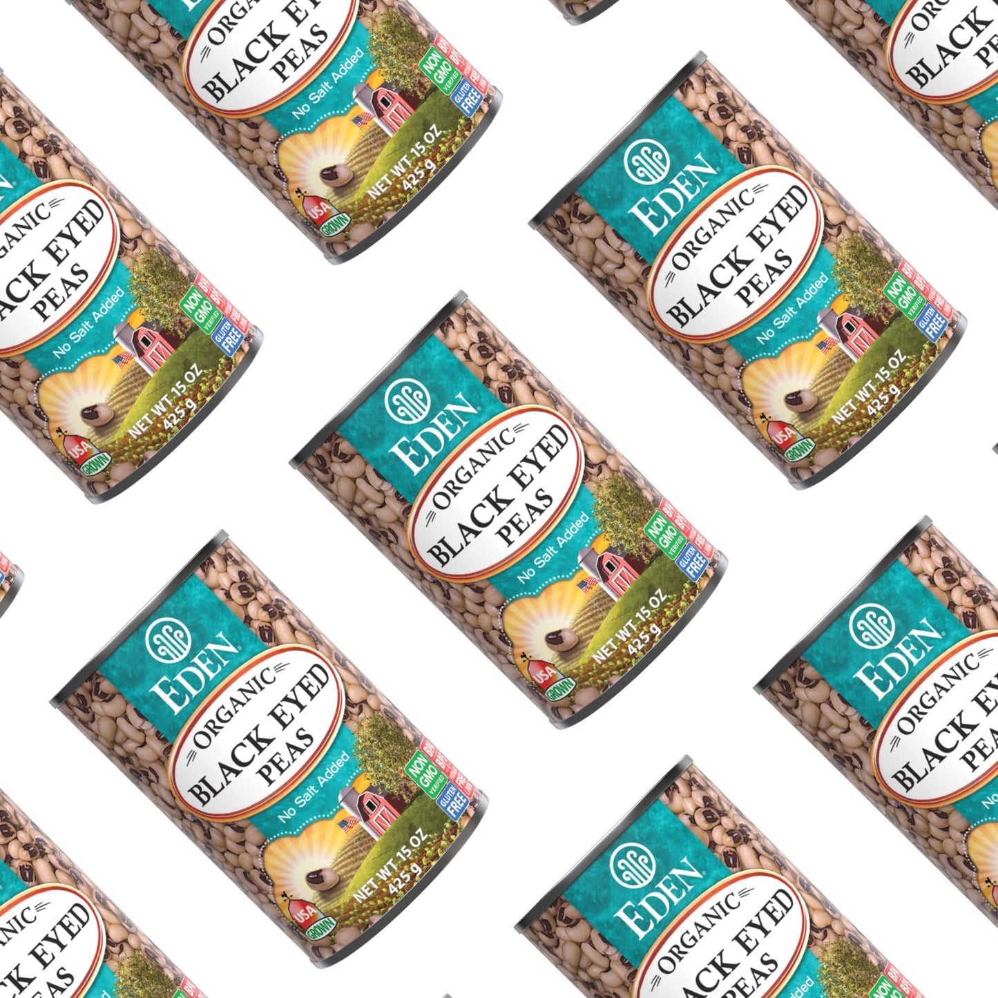 Eden Organic Black Eyed Peas, No Salt Added, 15-Ounce Cans (Pack of 12)