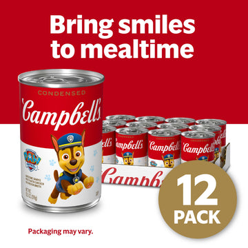 Campbell’S Condensed Kids Soup, Paw Patrol Awesome Shapes Pasta With Chicken In Chicken Broth, 10.5 Oz Can (12 Pack)
