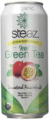 Steaz Organic Unsweetened Passionfruit Iced Green Tea, 16 Fluid Ounce - 12 Per Case.