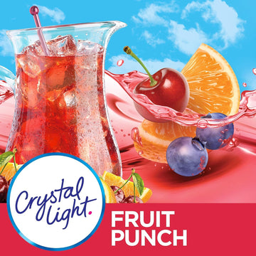GEEOOLLAH Crystal Light Fruit Punch Drink Mix - Zero Sugar, 12 Pitcher Packets, Instant Beverage Powder for Hydration