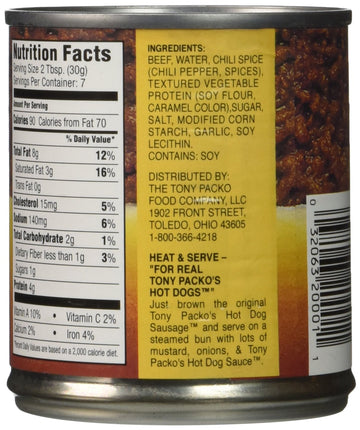 Tony Packo Hot Dog Sauce, 7.5-Ounce (Pack Of 6)