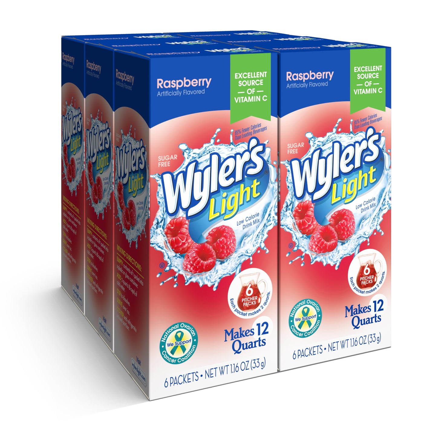 Wyler's Light Raspberry Pitcher Packs, 36 Drink Mix Packets - Refreshing Water Enhancer