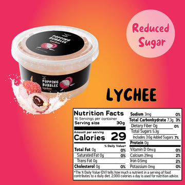 Lychee Popping Boba Pearls, Premium Boba Popping Pearls With Real Fruit Juice Bursting Boba Pearls Popping Bubbles Instant Tapio