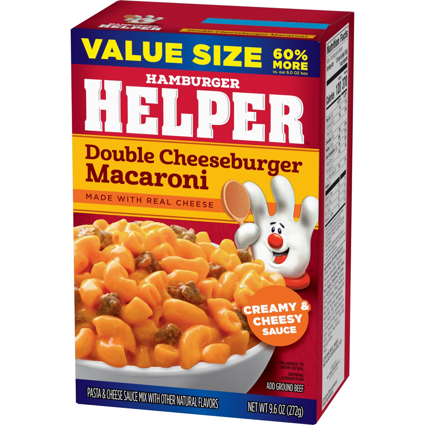Hamburger Helper Double Cheeseburger Macaroni Value Size, 9.6 Ounce, 6 Per