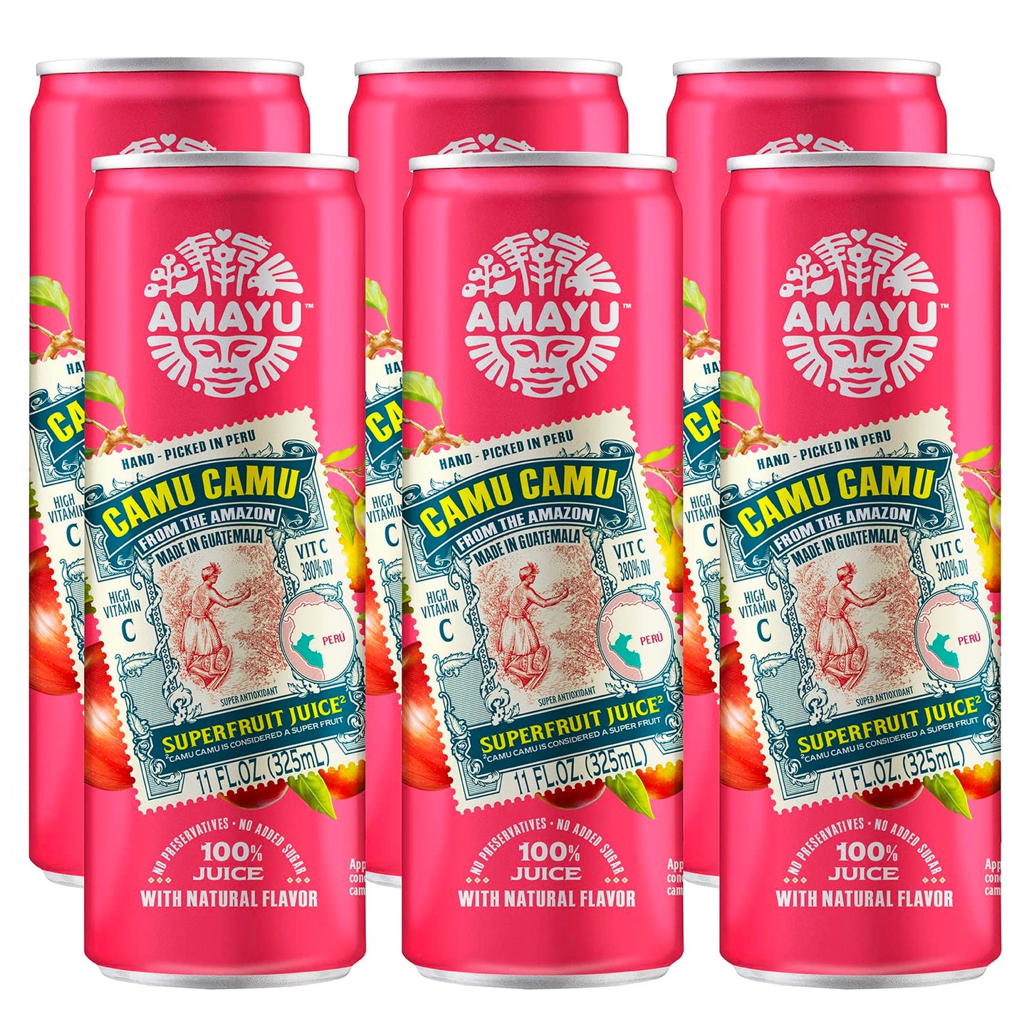 Amayu Exotic Super Fruit Juice | Camu Camu | 100% Organic Juice From The Online Marketplace | No Sugar Added | Immune Support And Juice Cleanse | All-Natural Omega 3 | 11Oz (6-Pack)