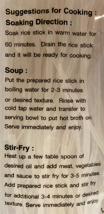 Three Ladies Brand Rice Stick Noodle - 14 Oz. (Pack Of 3 Bags)