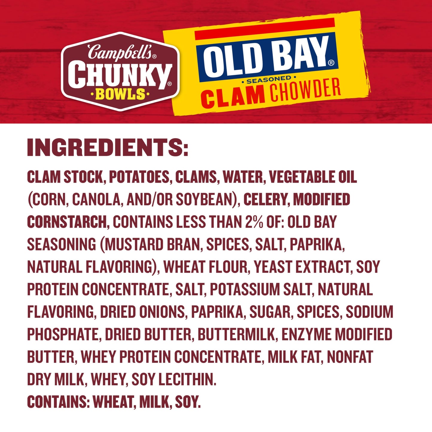 Campbells Chunky Soup OLD BAY Seasoned Clam Chowder 15.25 oz Microwavable Bowl