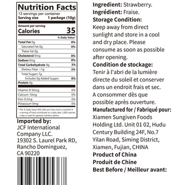 ONETANG Freeze-Dried Strawberry Fruit Snacks, Non-GMO, Vegan, Gluten-Free, 10 Pack, 0.35 Ounce per Pack