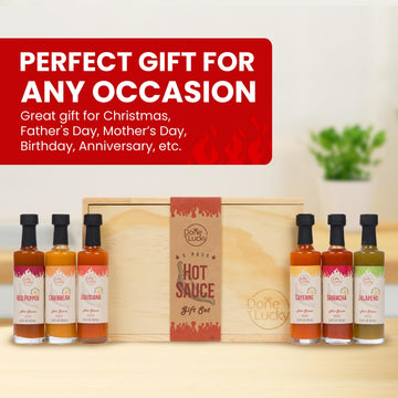 Hot Sauce Gift Set (6 Pack) - Hot Sauce Variety Pack In Premium Wooden Box - Great Gift For Birthday, Christmas, Father'S Day Fo