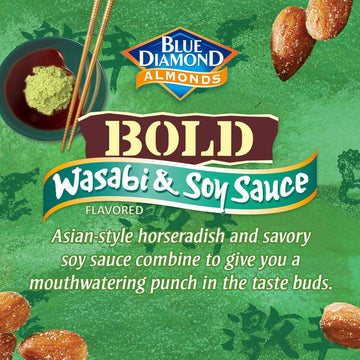 Blue Diamond Almonds, Bold Wasabi & Soy Sauce, 6 Ounce (Pack of 6)