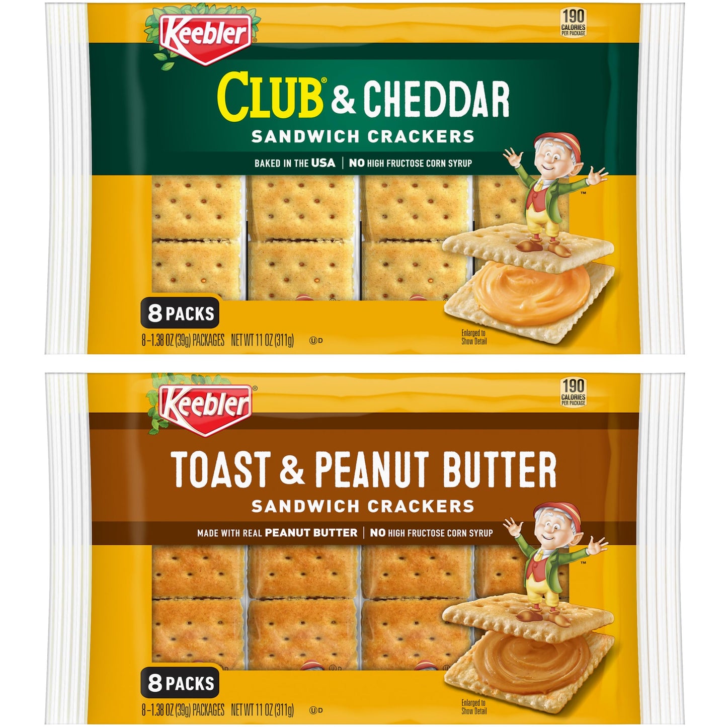Keebler Sandwich Crackers, Lunch Snacks, Variety Pack (4 Trays, 32 Packs)