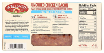 Wellshire Farms, Uncured Chicken Bacon, 3 oz