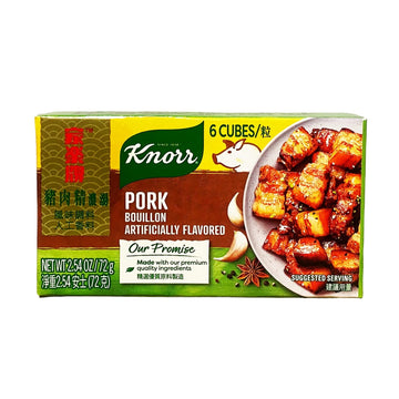 Knorr, Pork Naturally& Artificially Flavored Bouillon,3 Pack, 6 Cubes, 2.5Oz (72G)
