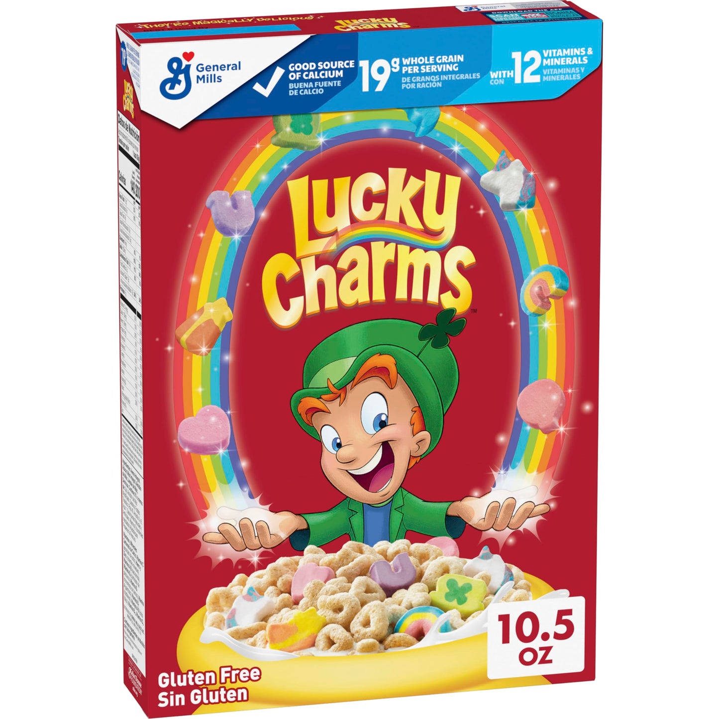 Lucky Charms Gluten Free Cereal With Marshmallows, Kids Breakfast Cereal, Made With Whole Grain, 10.5 Oz
