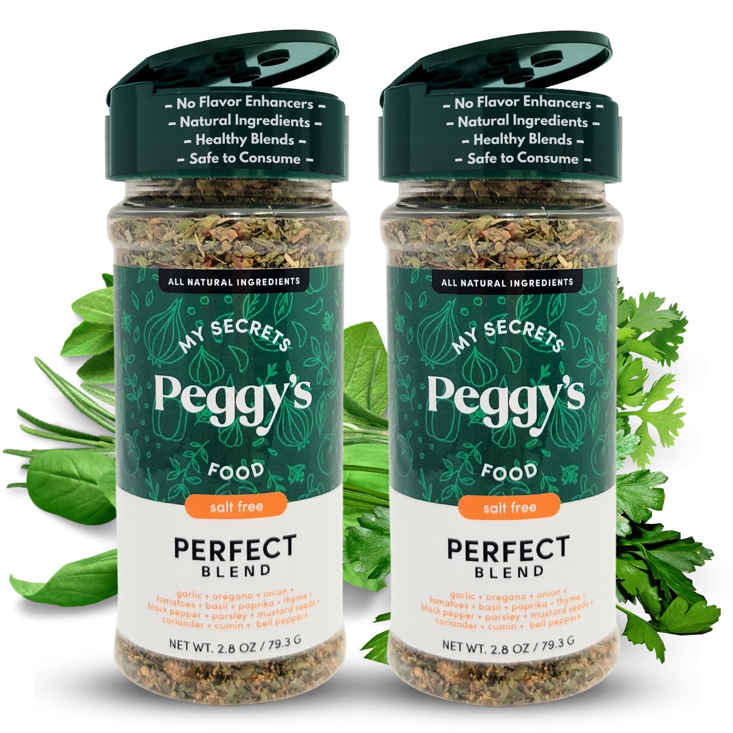 My Secrets Peggy'S Food 2-Pack Perfect Blend Seasoning Mix - No Sodium Spice Mix - Perfect Blend Of Herbs And Spices - Delicious