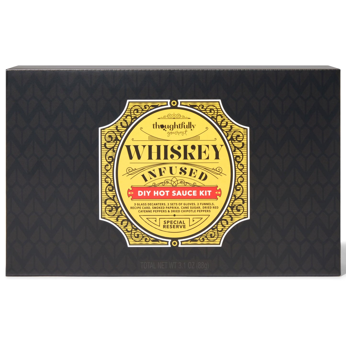 Thoughtfully Gourmet spirit-inspired flavor Infused Hot Sauce DIY Gift Set - 11 Piece Set with Decanters, Recipe Book, Gloves, and Seasonings