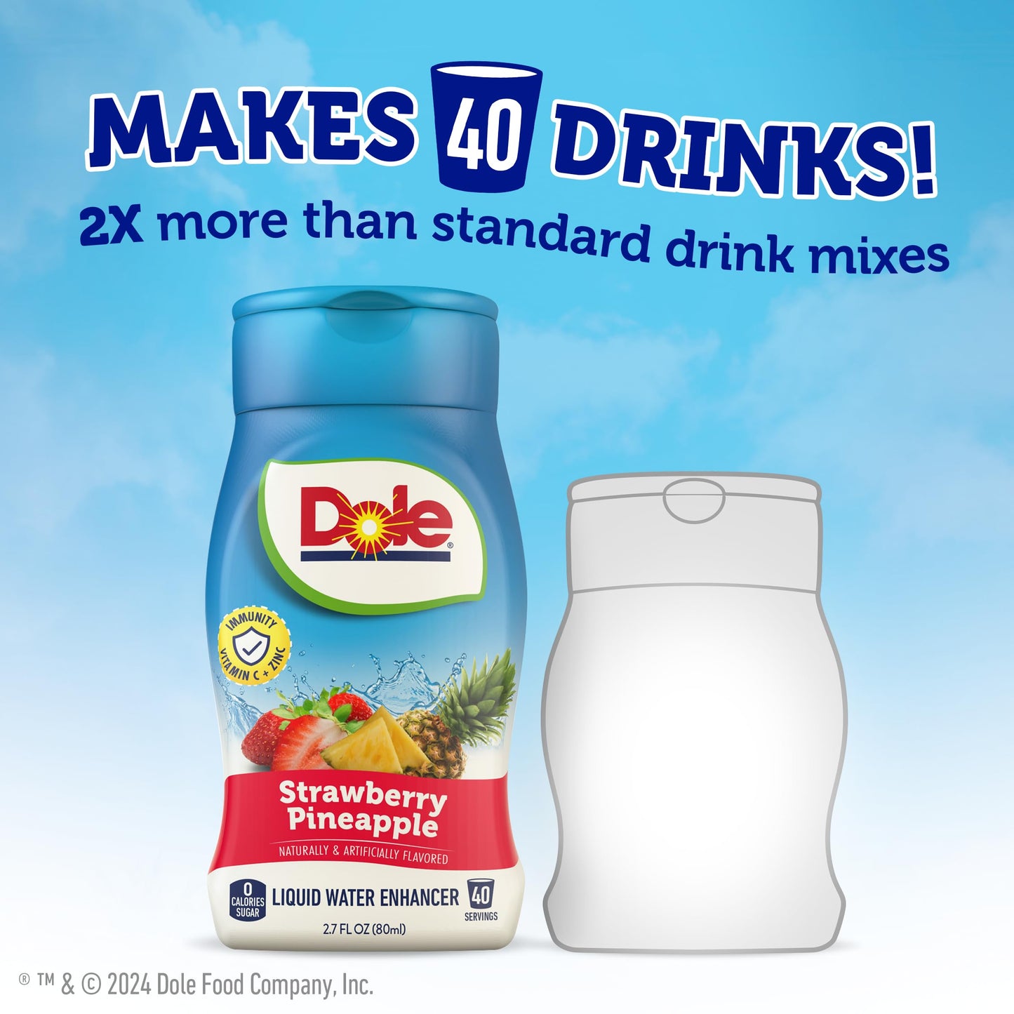 Dole Strawberry Pineapple Liquid Water Enhancer - Sugar Free & Delicious, Makes 160 Flavored Water Beverages, 4 pack