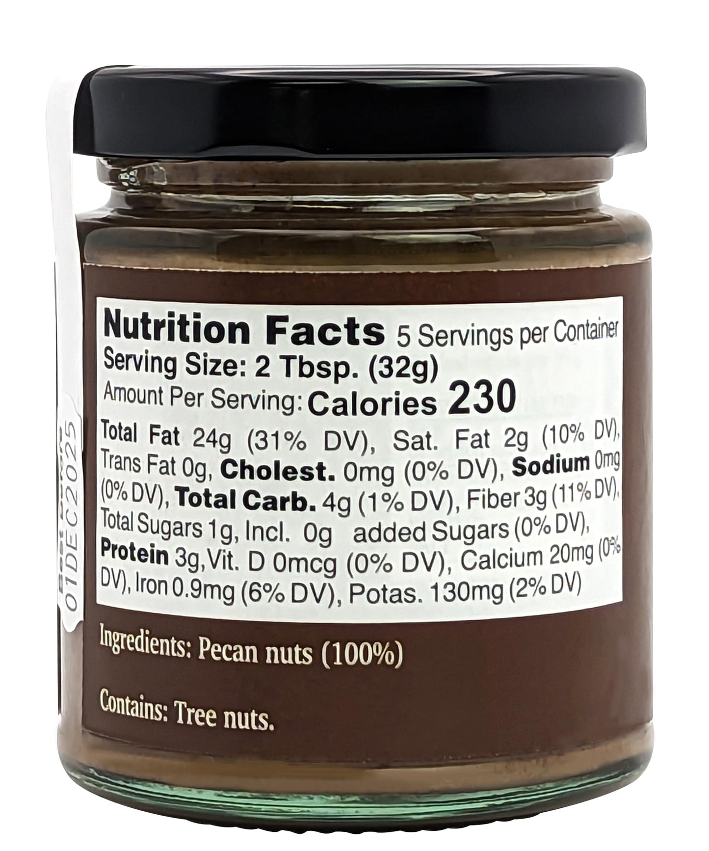 Nutural World - Crunchy Pecan Nut Butter 6 Oz (170G) Great Taste Award Winner - Pure 100% Single Ingredient