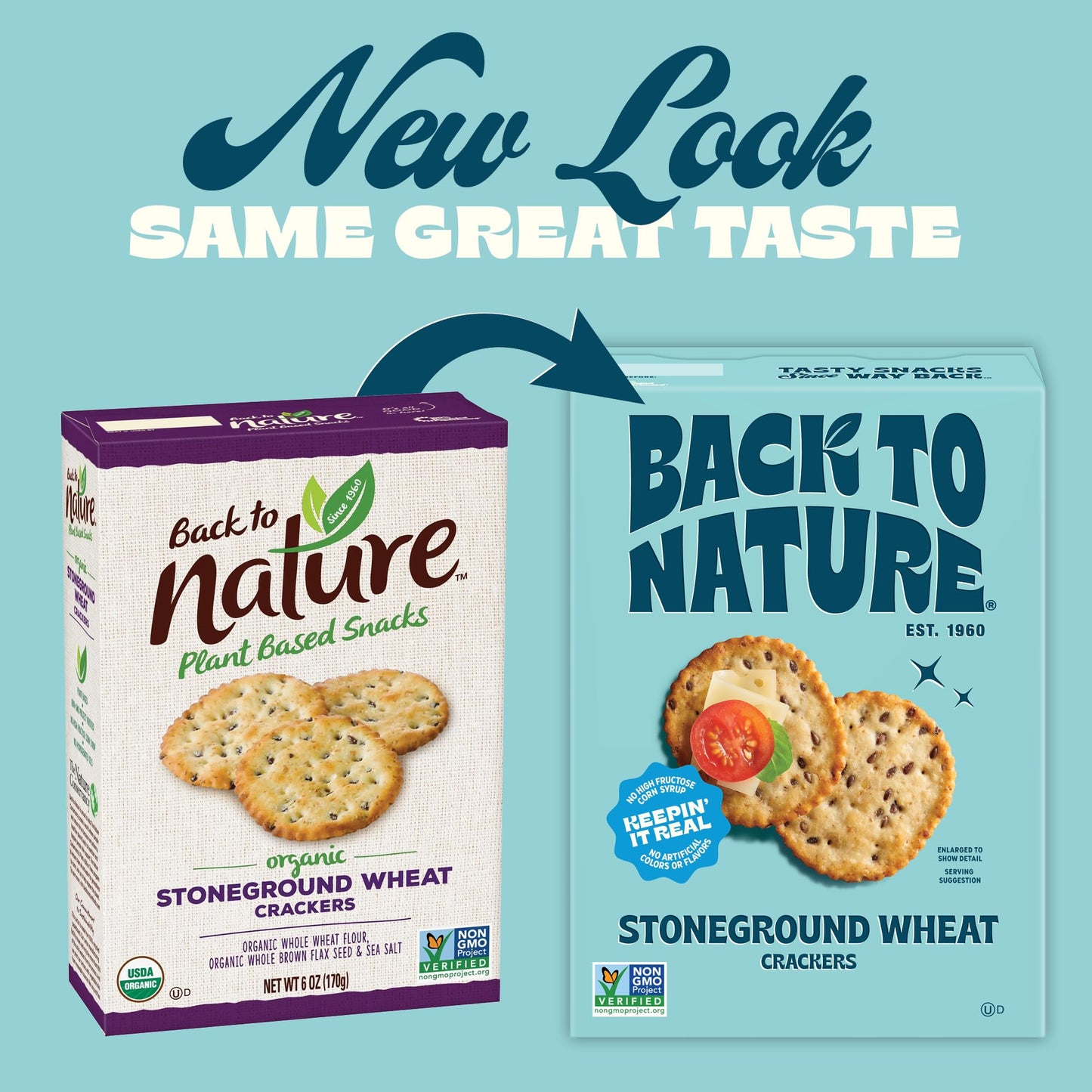 Back to Nature - Stoneground Wheat Crackers - Made with Real Ingredients like Whole Grains and Flax Seed - Non-GMO - 5 Ounce